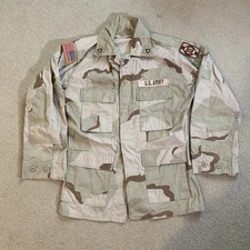 US Army DCU Desert Camo Jacket 49th Quartermaster Group Size Small Regular