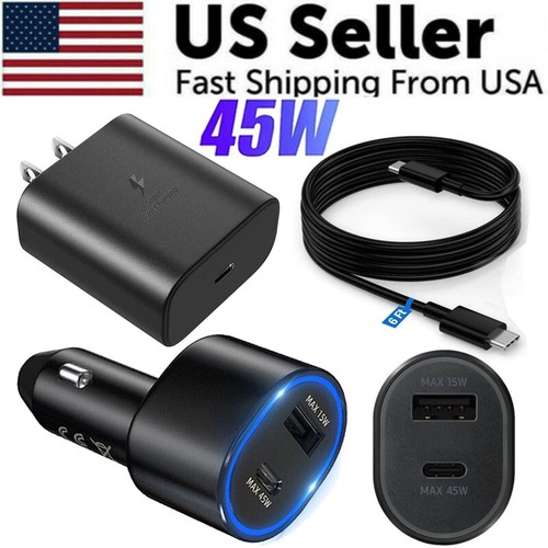 Original 45W Fast Car Charger USB-C Cable For Samsung Galaxy Z Fold6 Flip5 4 3