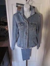 Falconable Nostalgic Dungarees Acid Washed Jean Jacket/(sz lg) and Jeans/ (sz. 1