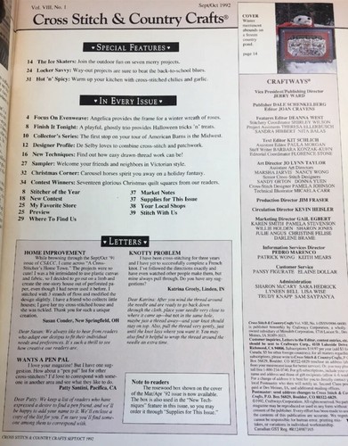 Better Homes And Gardens Cross Stitch & Country Crafts Magazine Sept 1992 - Picture 2 of 3