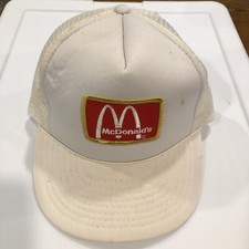 VTG 80s McDonald's Logo Trucker Hat Patch USA Made Snapback Retro Worker Cap