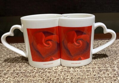 Valentine s Gift Set Orca Coatings  Love Love Love  Cup Set Red Rose 3.5 