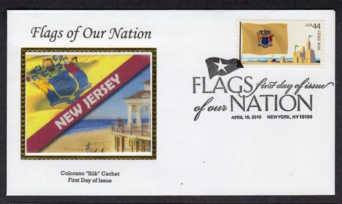 2010 Flags of Our Nation NEW JERSEY Coil (Scott 4307) - Colorano FDC NR63