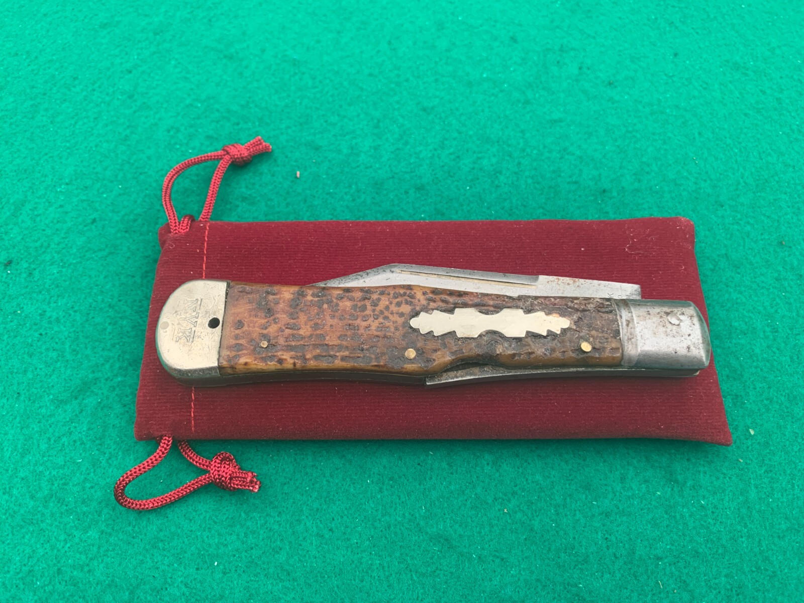 NYK NEW YORK Knife Co WALDEN Lg vintage SUPER rare BONE hunter Lockback