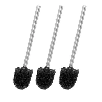 INNOTECK Toilet Replacment with Black Head, Strong Dense Bristles, Pack of 3