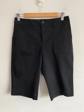 Regatta Cotton Shorts Womens Size 8 Black Bermuda Zip Pockets Button Walking