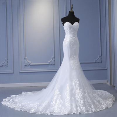chinese dress ladies Vintage Lace Strapless Tea Length Casual Wedding Dress main image 0