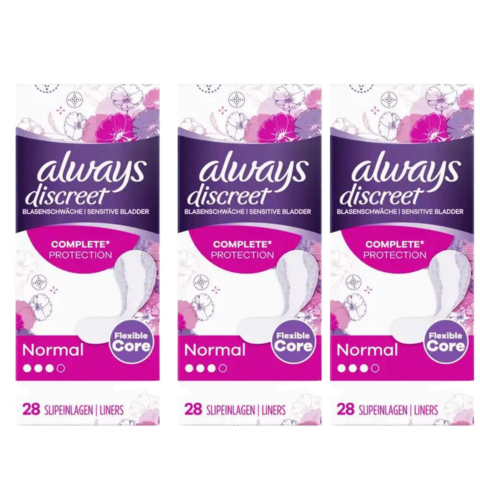 INTIMHYGIENE Always Discreet Inkontinenz Slipeinlagen Normal 28 Stück 130g 3er Pack