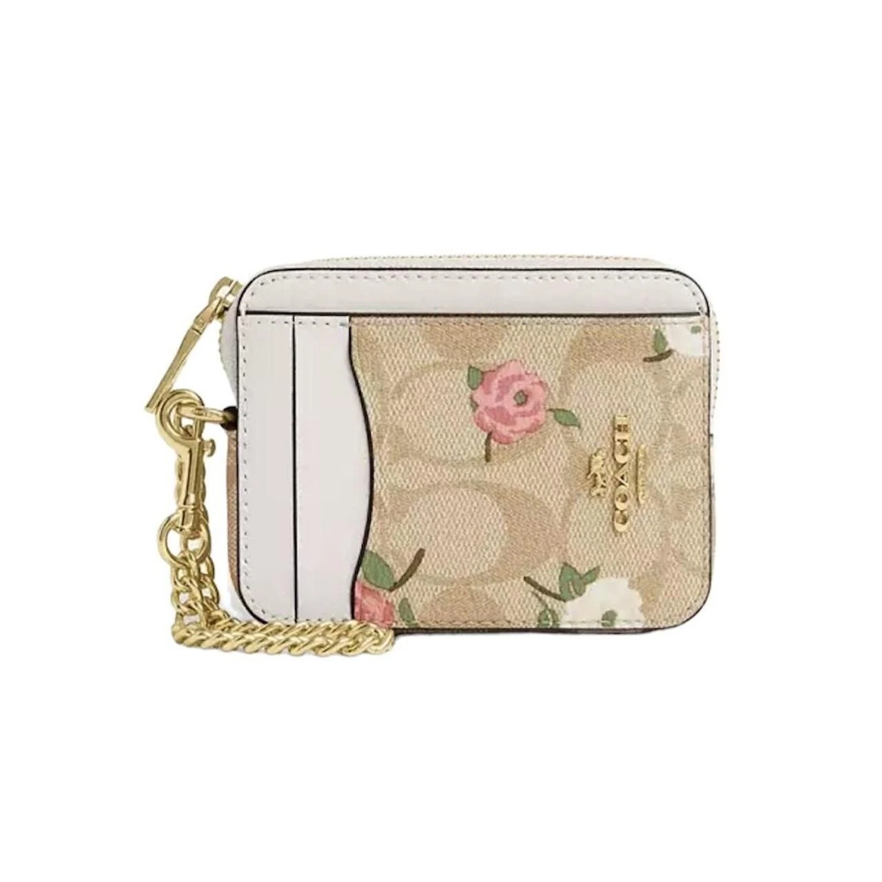 Porta carte Coach con zip floreale