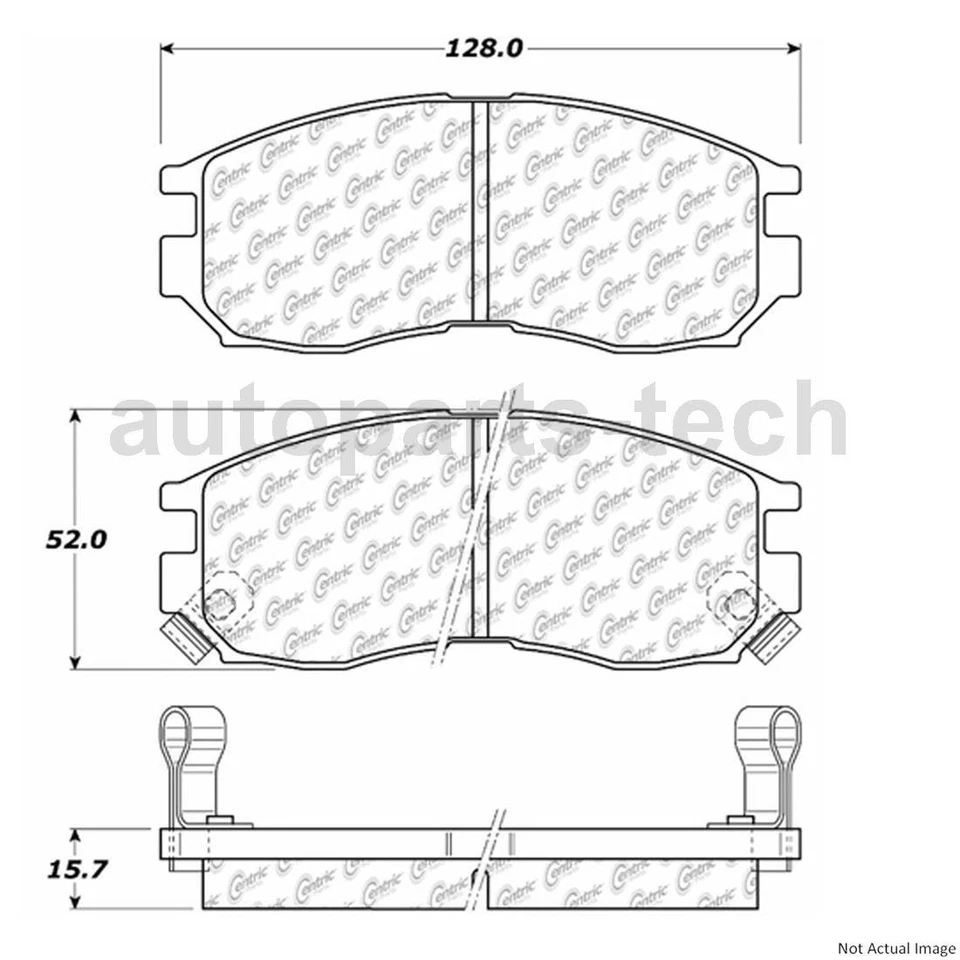 Juego de pastillas de freno de disco 3 piezas centradas rotor de freno de disco delantero para Mitsubishi Mirage Foto 3 de 4