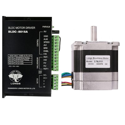 Moteur Brushless DC 57BLF01 24V 3000RPM 63W - Neuf (pour Laser Médical, CNC)
