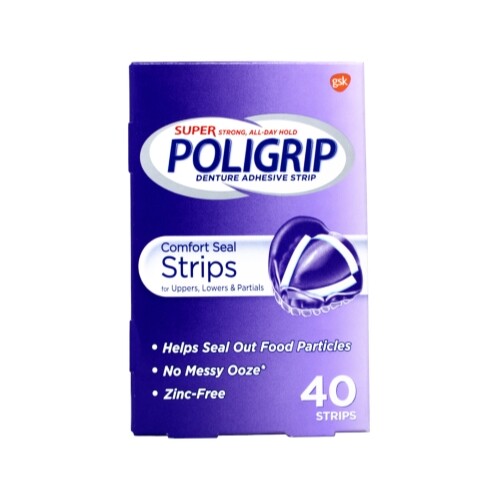 Polident Super POLIGRIP Denture Adhesive Strips Pack of 40 คณะ