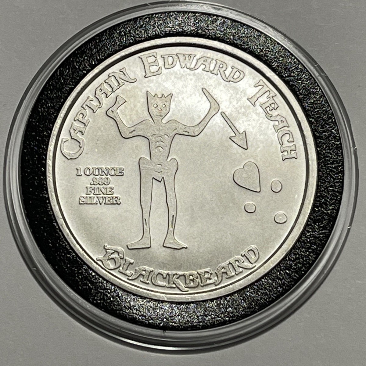 Captain Edward Teach Blackbeard 1 Troy Oz .999 Fine Silver Round