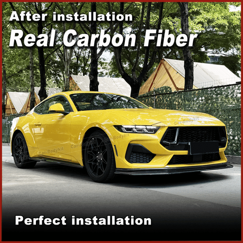 For Ford Mustang Dark Horse 2024UP Real Carbon Side Skirts Extension Lip Panels - Picture 2 of 14