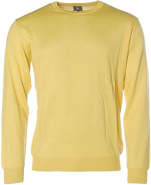 Kitaro Herren Strick Rundhals-Pullover Gelb M X5171-image