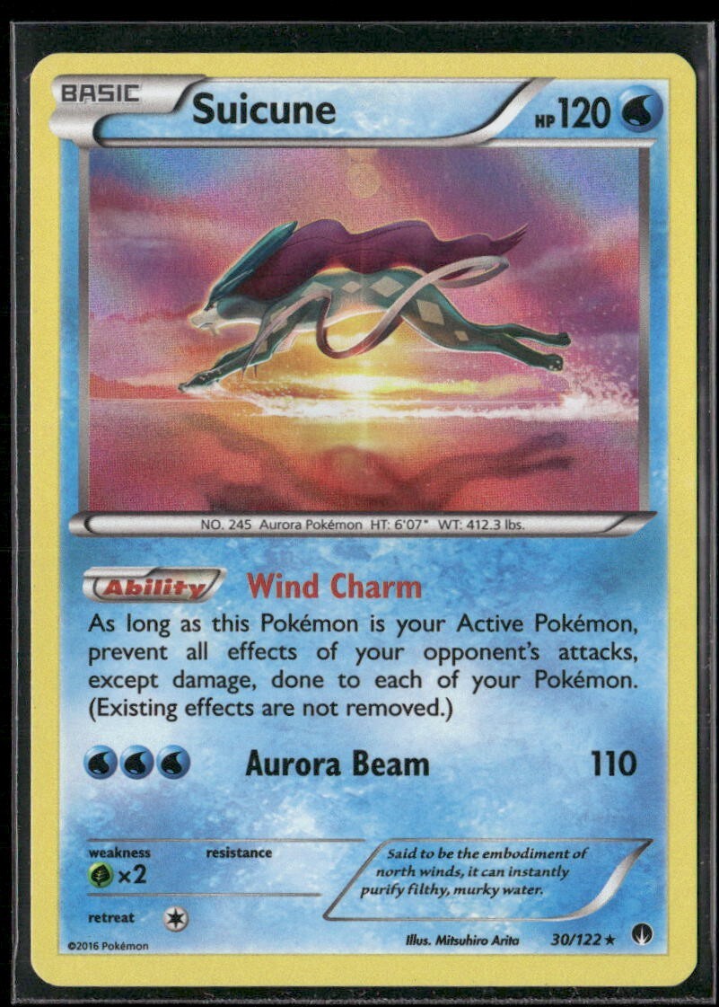2016 BREAKPoint Set Pokemon Card 030  Suicune LP