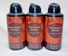3 Mahogany Woods Men's Body Spray Bath  Body Works 3.7 oz