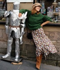 MANGO (ZARA GROUP) RUCHED DETAIL FLOWER DRESS SIZE M JEANNE DAMAS