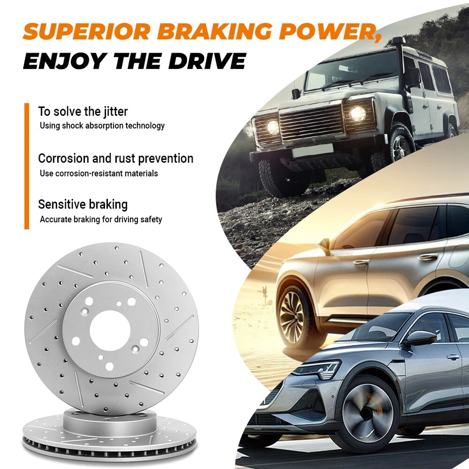 Rear Disc Brake Rotors And Ceramic Pads Kit For 2017 - 2024 Honda Civic - Image 4 of 4