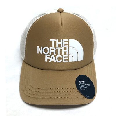 The North Face Mens TNF LOGO TRUCKER Hat Cap Almond Butter