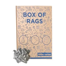 Recycled Gray Knit T-Shirt Rags 50 lbs. Box 15x15 in Multipurpose Cleaning Cloth