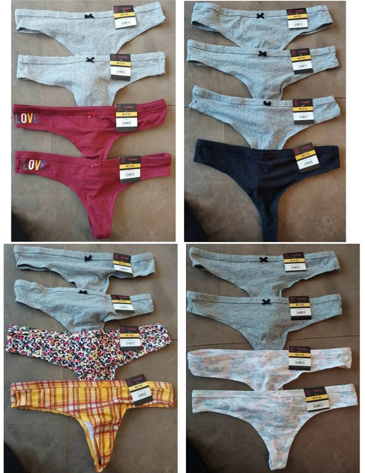 No Boundaries Cotton Thong Panties Underwear Lot Size XS/S/M/L/XL/2XL-XXL/3XL - Image 4 of 4