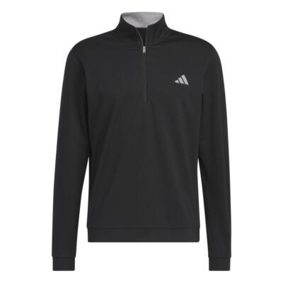 Adidas Elevated 1/4 Reißverschluss Golfpullover Top schwarz - NEU! 2024