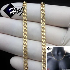 20"MEN WOMEN 18K Gold Filled 4mm Gold Cuban Curb Link Chain Necklace*GFN6