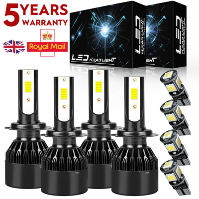 For Audi A4 B8 2007-2016 H7 Super White LED Headlight Bulbs 501 Upgrade