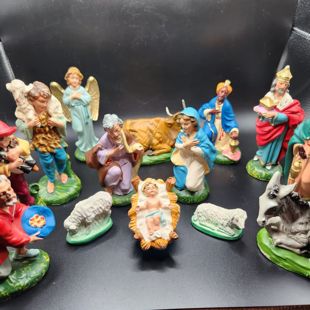【ヴィンテージ】hand paintのクリスマス nativityフィギュア Vintage Italian Hand Painted Fontanini Christmas Nativity Set- 14