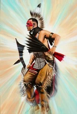 Indigenous Painting, Dancer, Wall Decor, Personalized Canvas Print