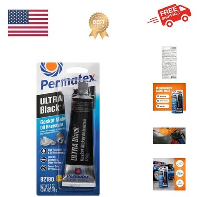 Ultra Black Maximum Oil Resistance RTV Silicone Gasket Maker, Sensor Safe and...
