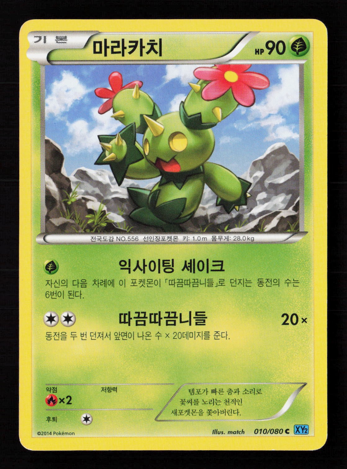 Maractus (Korean) 010/080 Pokemon TCG XY Wild Blaze MP