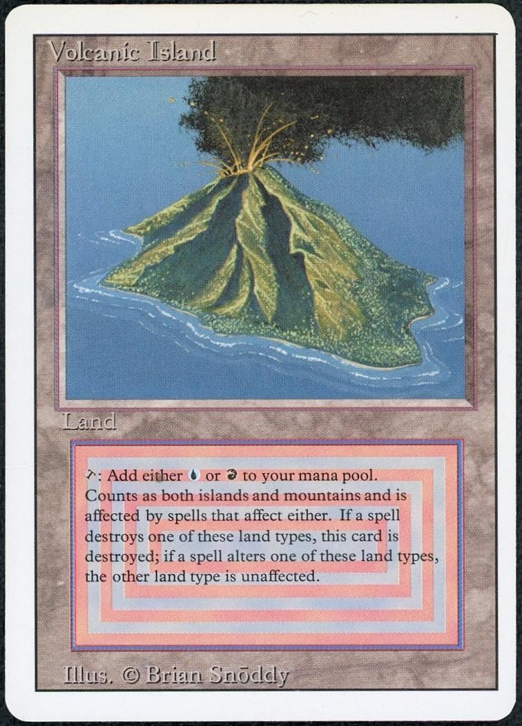 1994 Magic The Gathering Volcanic Island Revised Edition LP