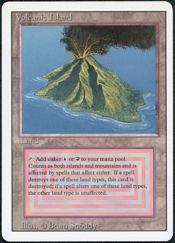 1994 Magic The Gathering Volcanic Island Revised Edition LP