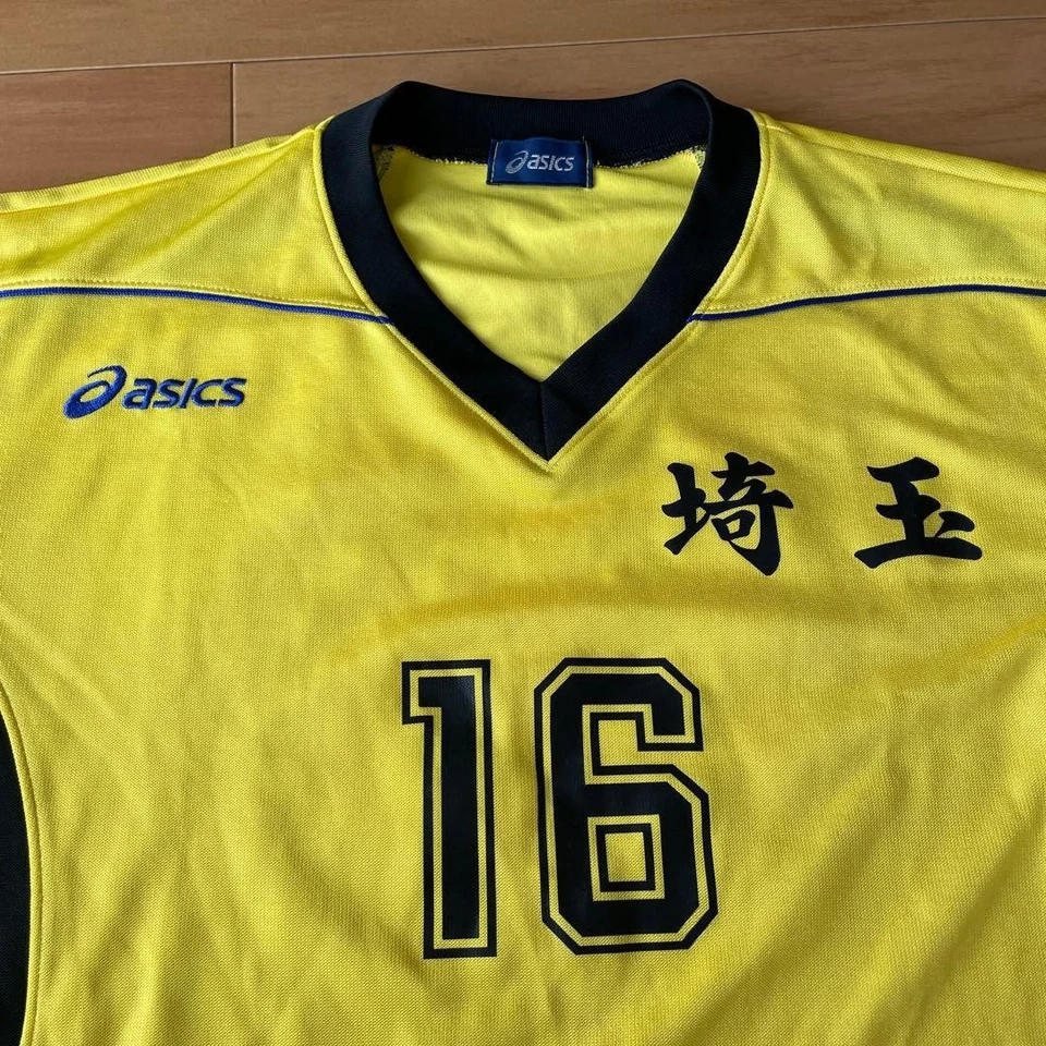 Uniforme de portero de balonmano ASICS M amarillo bordado bandera de Japón #16 Foto 4 de 4