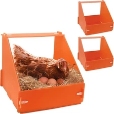 Touri 3 Pack Durable Chicken Nesting Boxes for Laying Eggs Orange-3 pack 