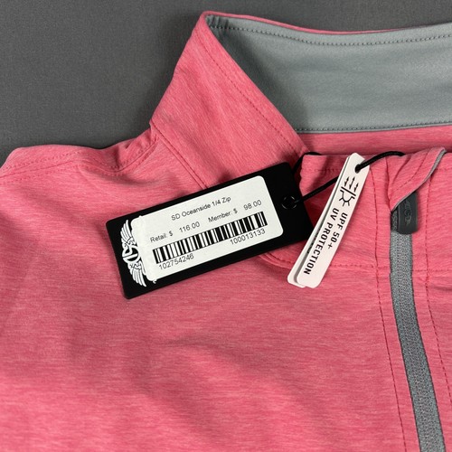 Straight Down Golf Pullover Chest Logo 1/4 Zip XXL Pink Polyester NWT MSRP $116 - Picture 3 of 6