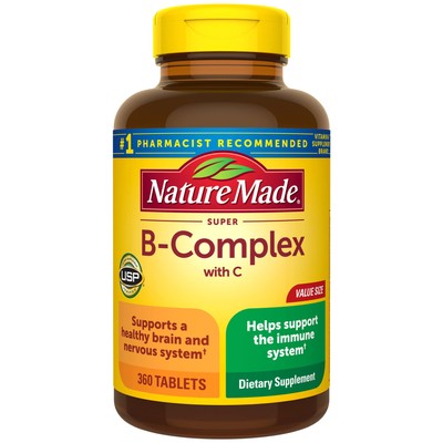 Nature Made Super B Complex with Vitamin C 360 Count Immune Support Tablets