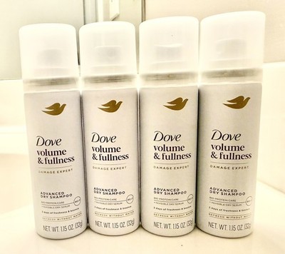 Dove VOL & FULLNESS Dry Shampoo/4 TRAVEL SIZE CANS/Fits in Purse & TSA Approved 