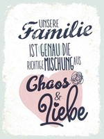 Holzschild 40X30 Cm Unsere Familie Chaos Liebe Herz Freunde Deko Geschenk Holz S