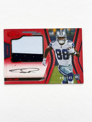 CeeDee Lamb 2020 Certified Freshman Fabric RPA Rookie Auto Patch /149 Cowboys
