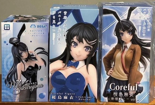 AoButa Mai Sakurajima 3-Piece Set Figure Bunny Ver. Used Collectible