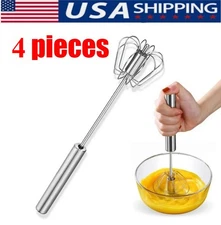 Semi-Automatic Egg Whisk Hand Push Egg Beater Stainless Steel Blender Mixer Whis