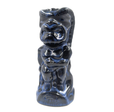 Tiki Farm 2017 Black & Blue Tiki Cup Ceramic Collectible Barware