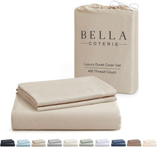 Bella Coterie Luxury Bamboo Viscose Queen Size Duvet Cover Set 100 Organicall