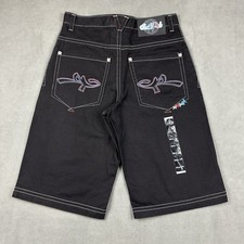 NWT Southpole Shorts Mens 34 Black Baggy Denim Jorts Grunge Y2K Skater Limited