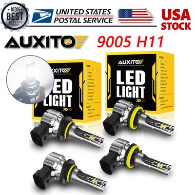 AUXITO CANBUS LED 9005+H11/H9/H8 Headlight Hi Low Beam Set 80000LM Fanless White