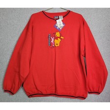 Vintage Disney Winnie the Pooh Piglet Buddies Red Sweatshirt XL NWT 90s Brazos