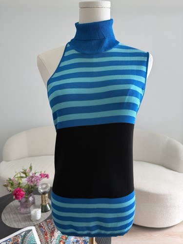 Versace, Vintage Gianni Versace Couture Sleeveless Turtleneck Top – Made in Italy – IT 44
